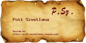 Pott Szvetlana névjegykártya